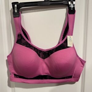NWT Lane Bryant Livi Active Women's Pink Underwire Sports Bra 40D